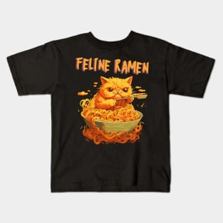 Feline Ramen Kids T-Shirt